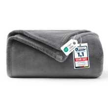 WAVVE Fleece Blanket Sofa Throw Grey 4ft x 5ft - Fluffy Soft Warm Versatile Blanket for Sofa/Couch/Bed Throw/Single Size Gray,130x150 cm