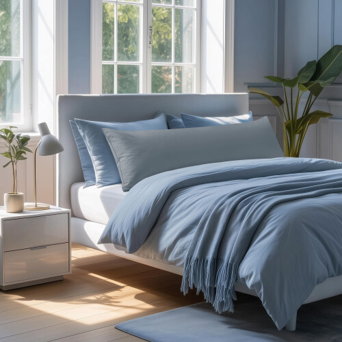 Utopia Bedding Long Body Pillow, Bolster, Double 4Ft 6 inch, Grey 1