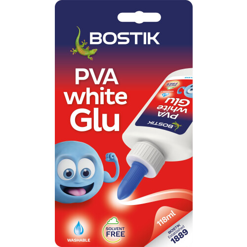 Bostik PVA Glue 118ml - Multi-Purpose Solvent-Free Glue - Dries Clear
