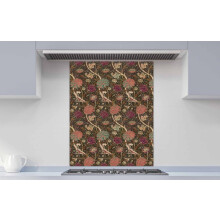 Printed Glass Kitchen Splashback - William Morris style – Wild Tulip art print 600x650mm