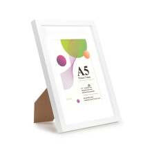 Scholar Tree A5 Frame - 1 Pack A5 White Frame, White Picture Frames 21 X 14.8 cm, Wooden Photo Frames with 6x4 Mount,With Stand Tabletop or Wall Hang