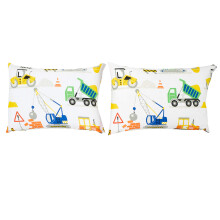Bloomsbury Mill - Construction Vehicles - Trucks, Diggers & Cranes - Kids Design - Pair of Pillowcases (Extra)