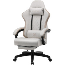 GTPLAYER Fabric Gaming Chair with Footrest, Ergonomic Computer Desk Chair with Pocket Spring Cushion Home Office High Back Support Lumbar Support Hea