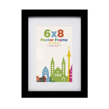 8x6 Picture Frame with 6x4 Mount, Wooden 15 x 20 cm Frames Featuring Clear Plexiglass for Table and Wall Mounting, Perfect for Portrait, Home, Office