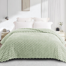 Whale Flotilla Soft 3D Jacquard Fleece King Size Bed Blanket, 230x264CM