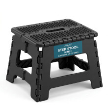 HomlyPro Folding Step Stool 9 Inch Heavy Duty 250 lbs Capacity Black, Portable Collapsible Stool with Carry Handle, Anti-Slip Surface for Adults & Ki