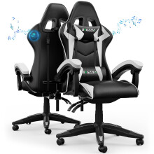 Racingreat Bluetooth Gaming Chair with Built-in Speakers (White)