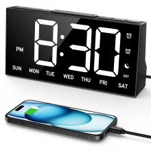 GOLOZA Digital Alarm Clocks Bedside, Digital Clock for Kids Adults Elderly