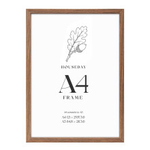 HOUSE DAY A4 Frame Wooden Picture Photo Frame Brown for Desk & Wall