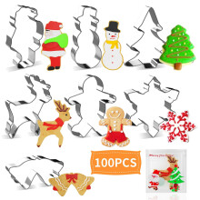 Christmas Cookie Cutter, Joyoldelf 7 Piece Christmas Cutters Stainless Steel Gingerbread Boy, Christmas Tree, Snowflake, Reindeer, Snowman, Santa Cla