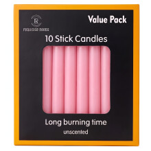 REQUISITE NEEDS Pack of 10 x Colourful Paraffin Wax Dinner Stick Candles (Baby Pink)…