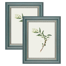 YoHyien 8x6 Vintage Photo Frames Set of 2, Distressed Shabby Chic Picture Frames with Mount for Wall Hanging, Landscape and Portrait Retro Postcard F