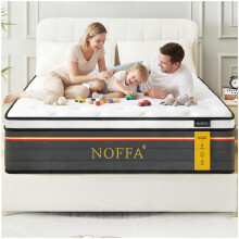NOFFA Orthopedic Euro King Mattress | 12" EU King-Size Hybrid Mattresses | 7 Zone Orthopedic Mattresses Include Memory Foam & Pocket Springs,Medium F