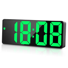 flintronic Digital Alarm Clock, LED Clock with Big Display, Bedside Alarm Clock, Battery Powered Clock, Alarm Clocks with Snooze Temperature Date Bri