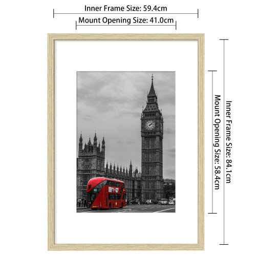 Tinkeps A1 Picture Frame, Oak Wood, 1 Pack 1