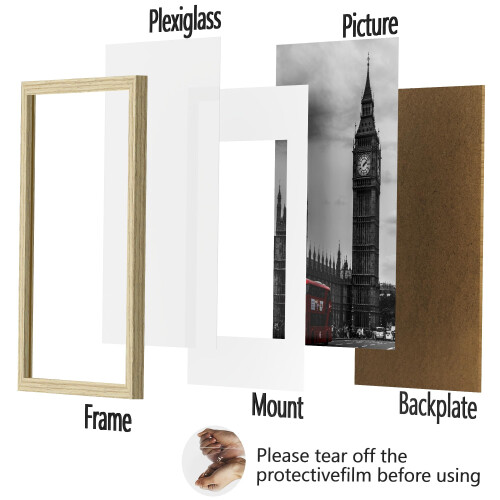 Tinkeps A1 Picture Frame, Oak Wood, 1 Pack 2