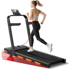 Foldable Walking Pad with Incline 15%, Under Desk Treadmill with Handle