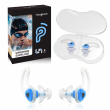 Hearprotek Swimmer Ear Plugs, 2 Pairs Upgraded Silicone Custom fit Water Protection Swimming earplugs for Swimmers Pool Shower Bathing and Other Wate