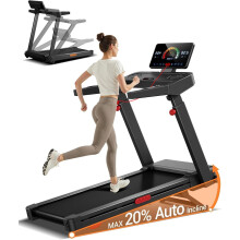 Foldable Treadmill for Home with 20% Incline, 14KM/H Treadmill with Handle