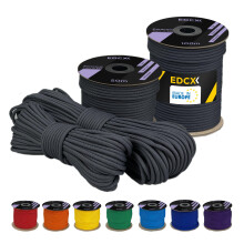 EdcX 4 mm Polyester Paracord 550 (15, 30 and 50 m) – 4 mm Type III, Tear-Resistant Parachute Cord for Survival Made of 100% Polyester with 7 Wires |