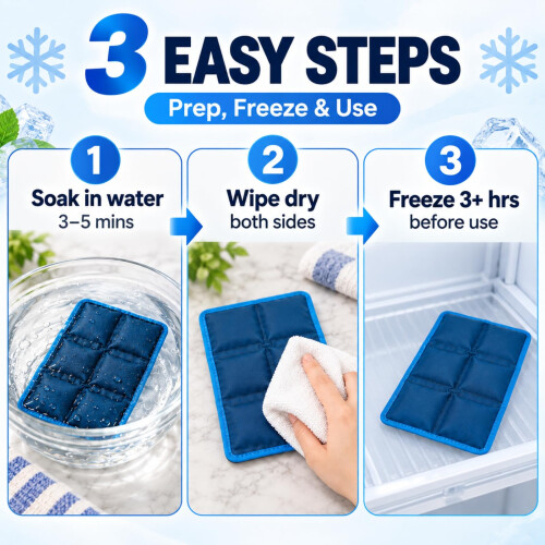 Small Ice Packs for Lunch Box, Reusable Freezer Blocks 4 PCS 2