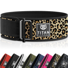 Titan Armour Weight Lifting Belt, Self-Locking Gym Belt, Leopard S