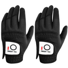 FINGER TEN Golf Glove Men for Left Hand 2 Pack(Black, XL)