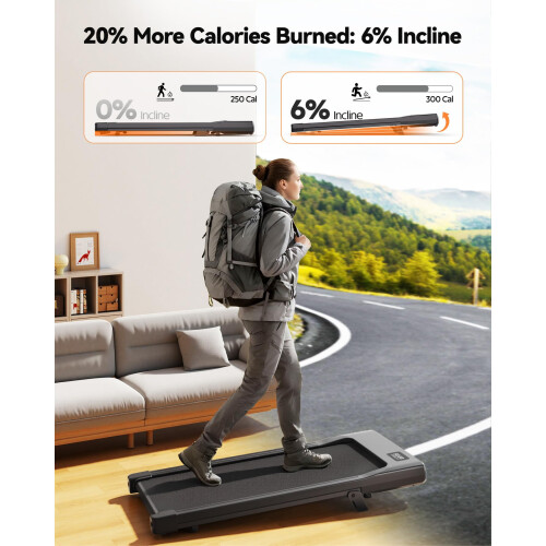 Lacuffy Walking Pad with 6%-10% Incline Treadmill for Home Foldable 2