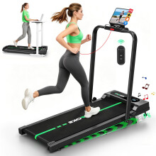 CHAOKE Folding Treadmill for Home with APP & Speakers, 12KM/H Walking Pad with 9% Incline, 2.75HP Quiet Motor Under Desk Treadmill Foldable for Office