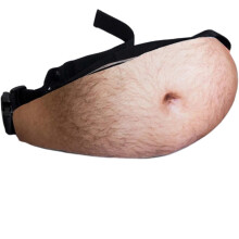 Novelty Belly Waist Bag Men,Beer Belly Fanny Pack,Funny dad Bag Bum Bags Adjustable Belt,Hairy Bellys Fanny Pack,Realistic 3D Print Funny Packs, Wate
