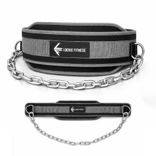 Lockie Fitness Weighted Dip Belt, 36 Inch Steel Chain, 350lbs Support, Grey