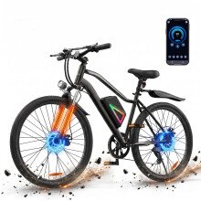 Finbike 26in Electric Bikes for Adults, 100KM Range, APP and USB Charging