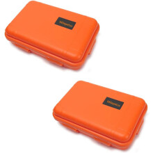 Milepetus 2pcs Large Outdoor Shockproof Waterproof Boxes Survival Airtight Case Plastic Survival Box Container Storage Case (Orange, XL)