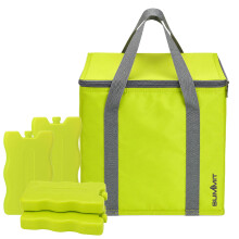 Summit Insulated Cooler Bag & Reusable Ice Blocks - 12.5L Thermal Lunch & Picnic Bag with 2 x 200ml Twin Pack Cooler Blocks | Keeps Food & Drinks Coo