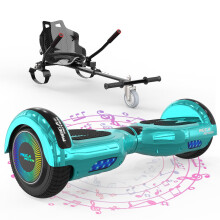 MEGA MOTION Hoverboards with Hoverkart for kids, 6.5 Inch Two-Wheel Self Balancing Electric Scooter with Bluetooth Speaker, with LED Lights, Gift for