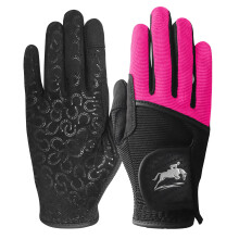 AMRTA Horse Riding Gloves Women Ladies Equestrian Grip 1 Pair (Pink, S)