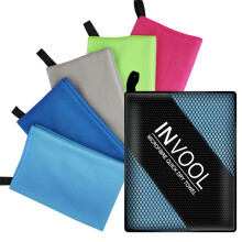 Invool Microfiber Towel, 50X100cm 5 Colours with Carry Bag - Quick Dry Towel for Travel, Camping, Fitness, Beach, Vacation, Fast Drying and Absorbent