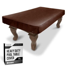 GoSports 9 ft Premium Leatherette Pool Table Cover - Waterproof & Tearproof - Heavy Duty Indoor & Outdoor Billiard Table Cover