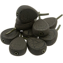 10x Inline Flat Pear Textured Casting Ledger Weights Carp Fishing Choose From: 1.5oz 2oz 2.5oz & 3oz (3oz)