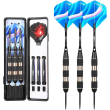 CyeeLife Steel Darts Set 22g Brass Barrels with Shafts Flights Storage Case, 30g Heavy Darts