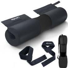 Barbell Squat Pad Set- Nylon Padding AntiSlip- Thick Foam Barbell Pad for Squats Cushion,Lunges&Bar Padding for Hip Thrusts -Standard Olympic Weight