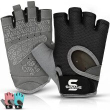SAWANS Weight Lifting Gloves for Men & Women, Padded Gym Gloves with Wrist Wrap Support, Breathable Fingerless Workout Gloves for Weightlifting, Cros