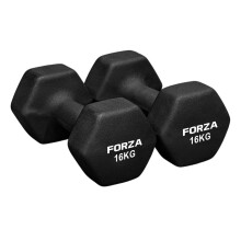 FORZA Neoprene Hex Dumbbells | Pair of Dumbbells with Non-Slip Grip – Ergonomic Design for Strength Training & Home Workouts – Available in Multip