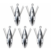 Distance Sea Fishing Grip Weights with Breakout Wires, Long Casting Shore Fishing Sinkers, 5oz - 6oz (7oz - 5pcs)