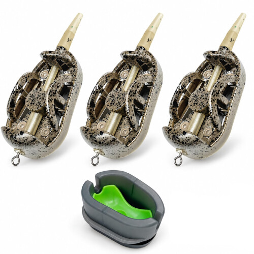 Funmo 4 Pcs Fishing Feeders - Quick Release & Inline Method, 40g-60g Weights