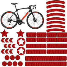 42Pcs Reflective Stickers, Reflective Decals Multi Shapes Kit, Waterproof Outdoor Safety Warning Reflective Stickers, Night Visibility Adhesive Stick