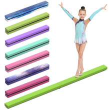 Erreyht Leather Balance Beam, Green Gymnastics bar 2.1m/220 lbs Faux Suede, Folding Gymnastics Equipment for Birthday Gym Home Training Exercise Spor