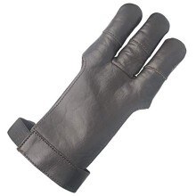 longbowmaker Archery Glove Dark Brown Cow Leather 3 Finger Recurve Bow Archery Shooting Gloves for Left and Right Hand AG300XL
