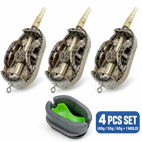 Funmo 4 Pcs Fishing Feeders - Quick Release & Inline Method, 40g-60g Weights 1