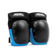 REKD Ramp Knee Pads Black/Blue S, Impact Resistant Heavy Duty Neoprene Pads for Action Sports, Adjustable Straps, Breathable Material, Shock Absorpti